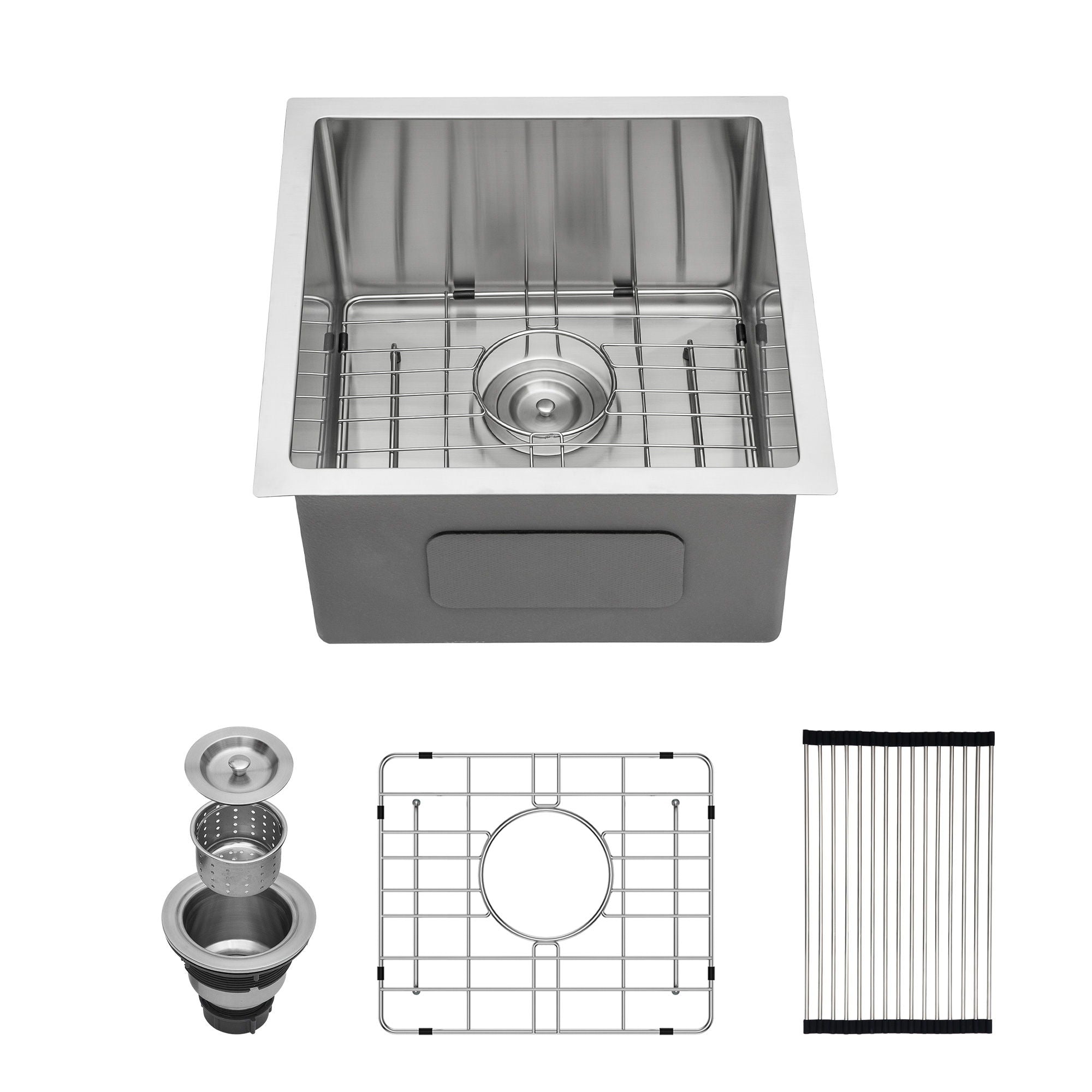 Modern Undermount Stainless Steel Kitchen Sink 16 Gauge, Deep Single Bowl by HouseOfZazla