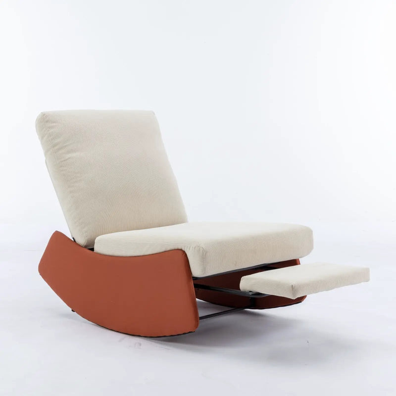 Modern Rocking Chair Recliner, Comfy Rocker Nursery Chair With Footrest, Accent Reading Chair, Upholstered Lounge Chair For Relaxing, Resting, Soft Padded Rocker For Indoor Living Room Bedroom by HouseOfZazla