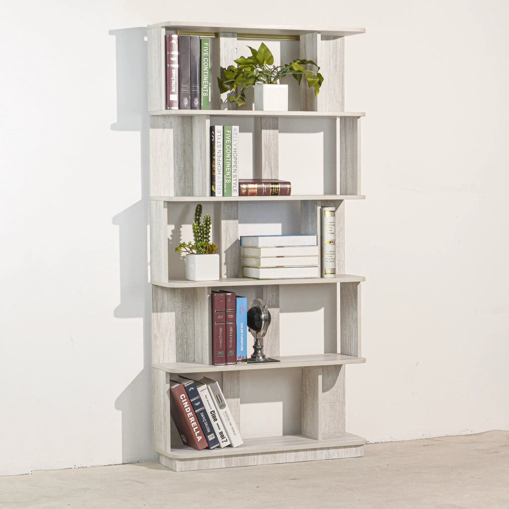 Modern 5 Tier Open Storage Bookcase by HouseOfZazla