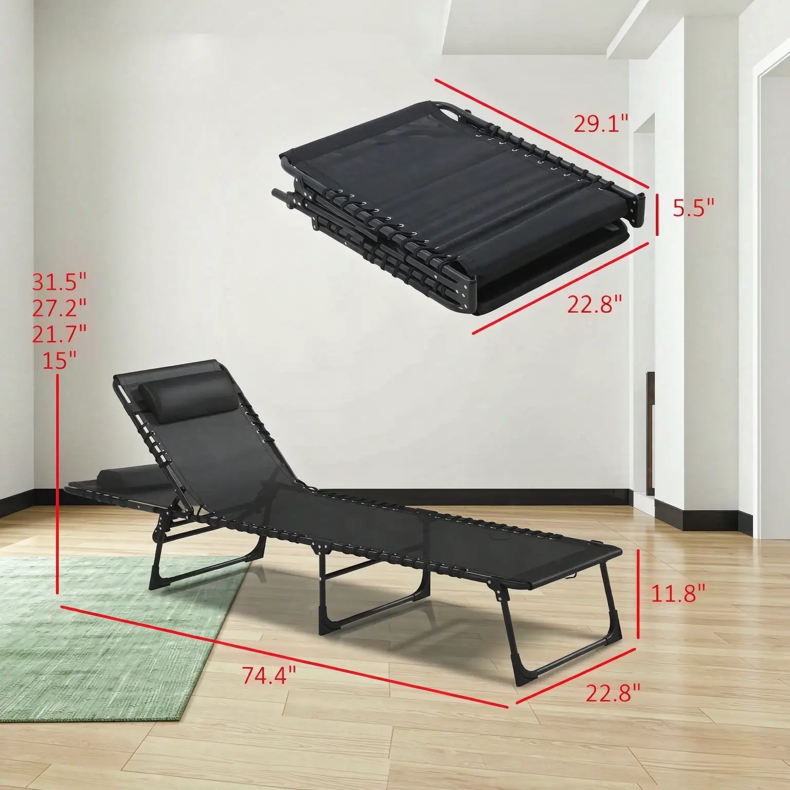 2pcs Folding Chaise Lounge Pool Chairs by HouseOfZazla