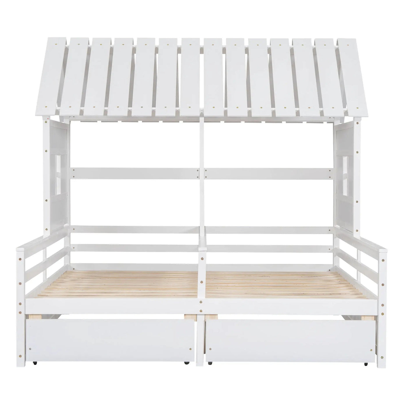 House Platform Beds With 2 Drawers, Side By Side Design by Unique Piece Furniture