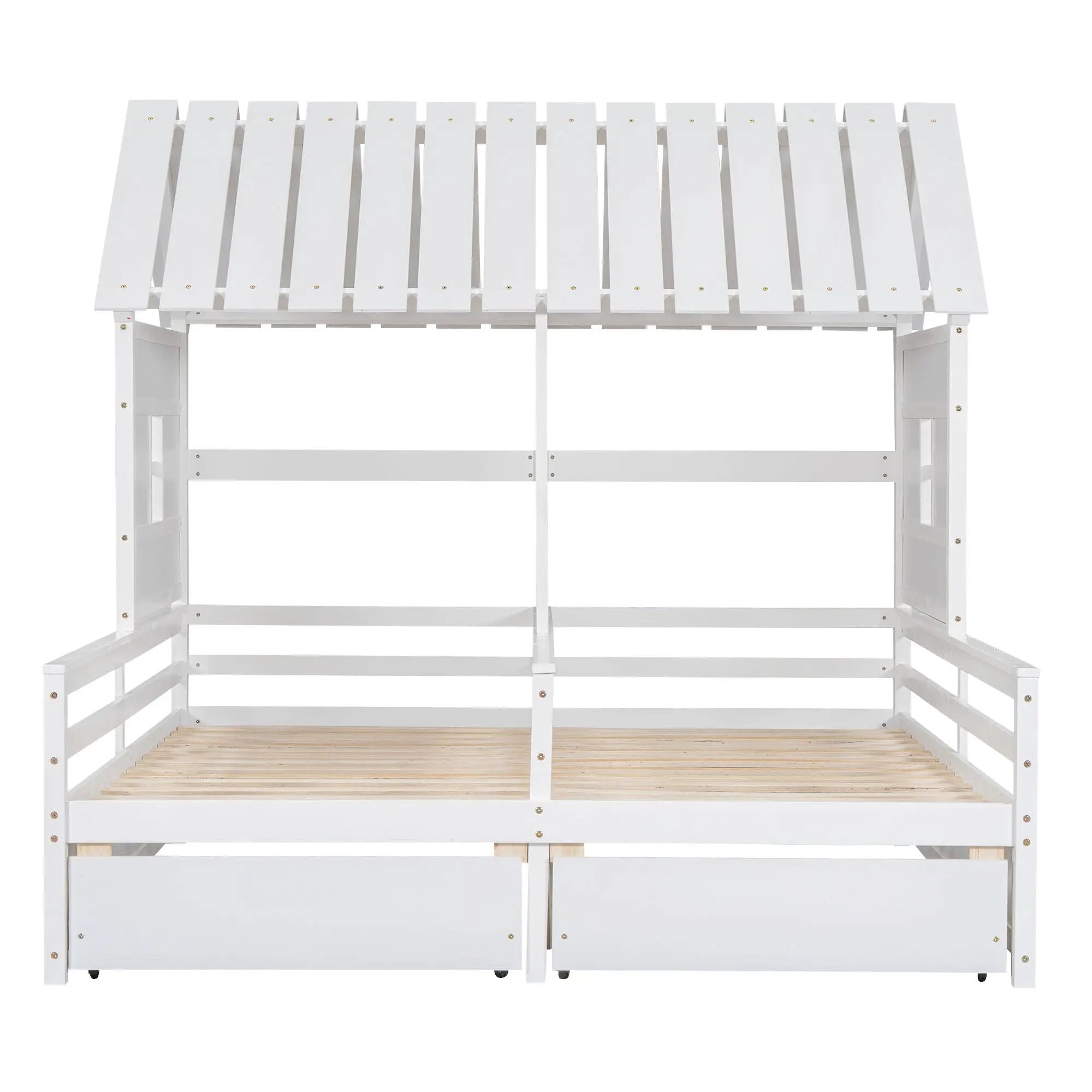 House Platform Beds With 2 Drawers, Side By Side Design by HouseOfZazla
