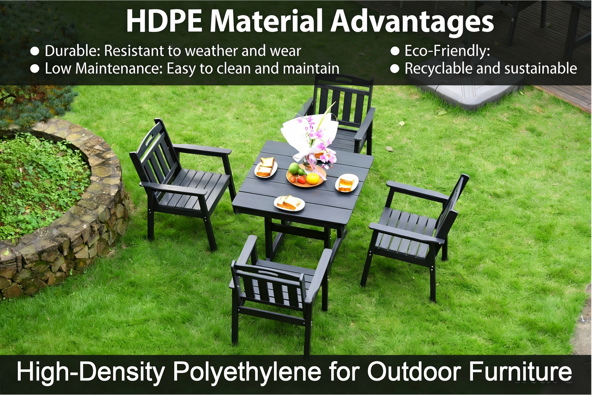 HDPE Outdoor Patio Dining Set by HouseOfZazla