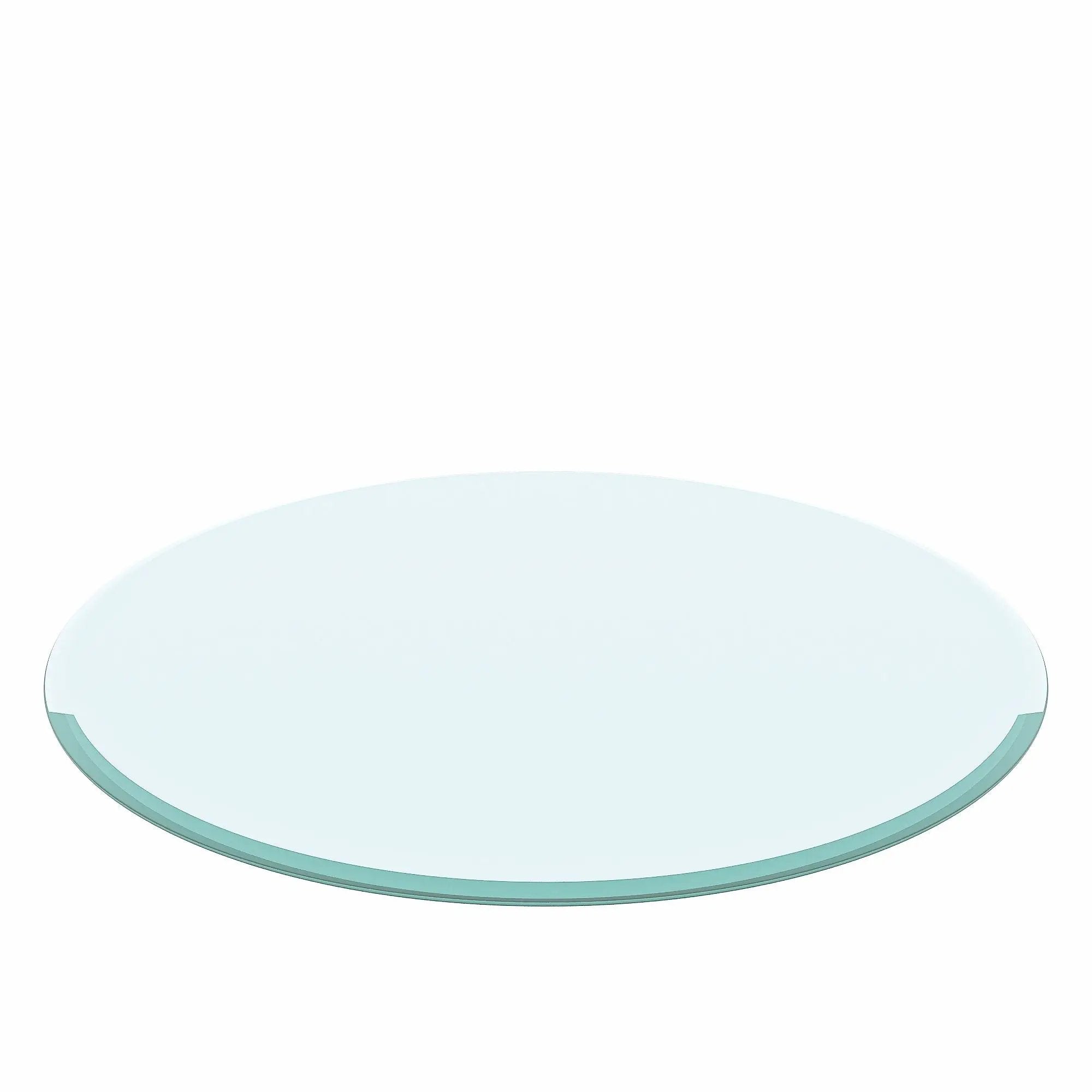 30" Round Tempered Glass Table Top Clear Glass 2 / 5" Thick Beveled Polished Edge - Transparent by HouseOfZazla