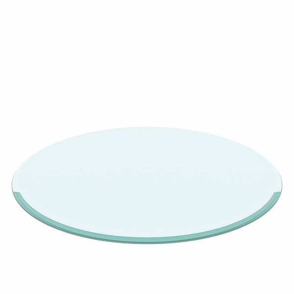 30" Round Tempered Glass Table Top Clear Glass 2 / 5" Thick Beveled Polished Edge - Transparent