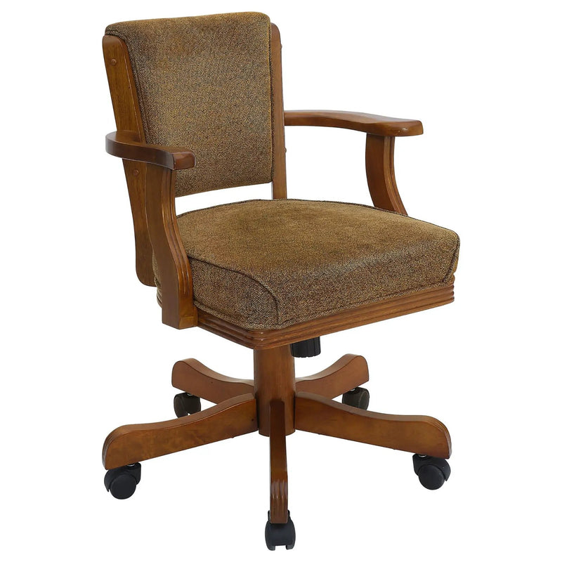 Upholstered Game Chair & Casters - Brown by HouseOfZazla