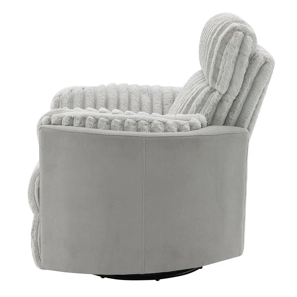 Emee - Glider Recliner With Swivel - Gray Corduroy by Unique Piece Furniture