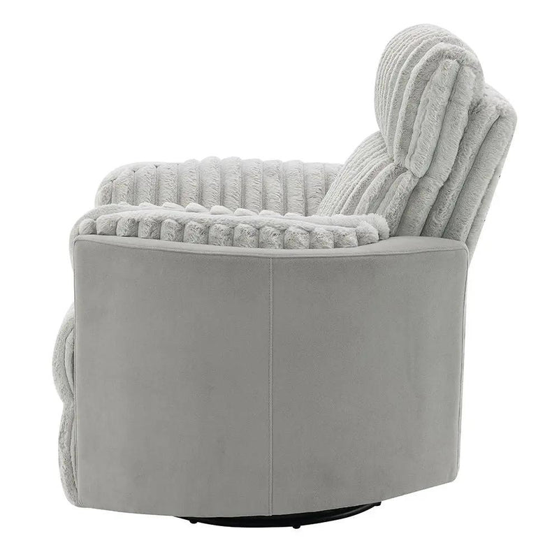 Emee - Glider Recliner With Swivel - Gray Corduroy by Unique Piece Furniture