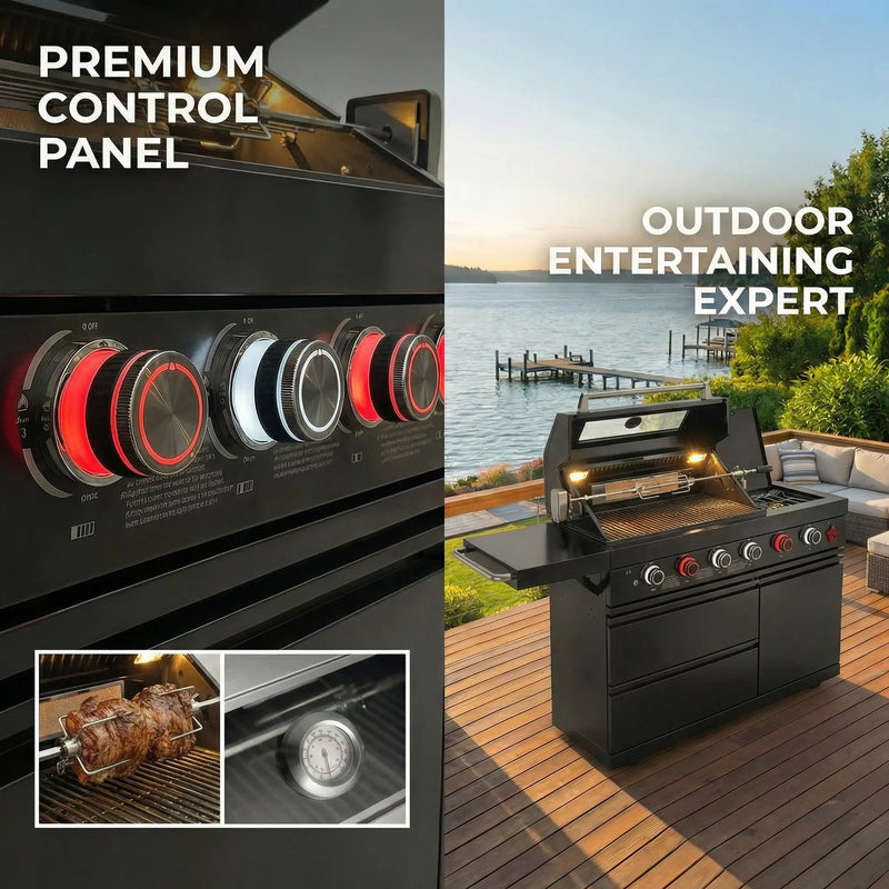 46-Inch 75300 BTU 6-Burners Deluxe Stainless Steel Gas Outdoor Kitchen Barbecue Grill by HouseOfZazla