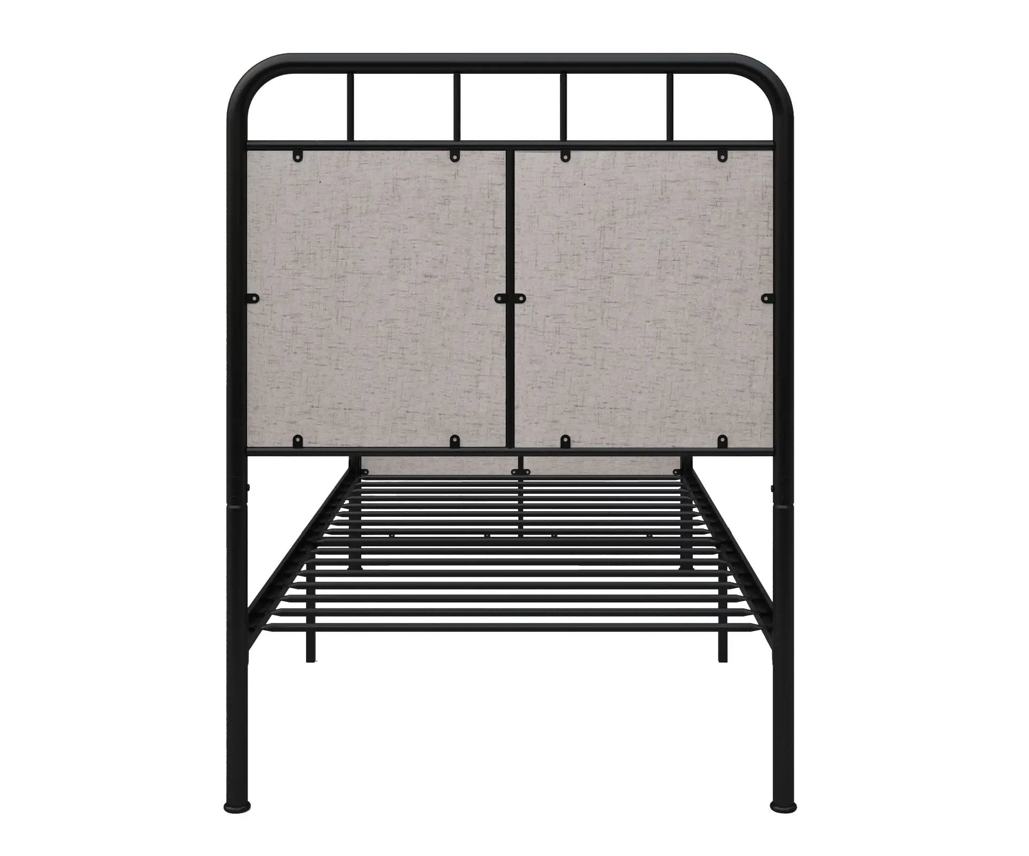 Twin Size Linen Upholstered Platform Metal Bed Frame With Fabric Headboard And Footboard - Brown by Unique Piece Furniture