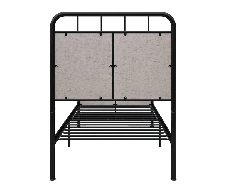 Twin Size Linen Upholstered Platform Metal Bed Frame With Fabric Headboard And Footboard - Brown by Unique Piece Furniture