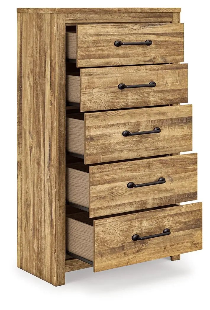 Maystonna - Five Drawer Chest - Brown by Unique Piece Furniture