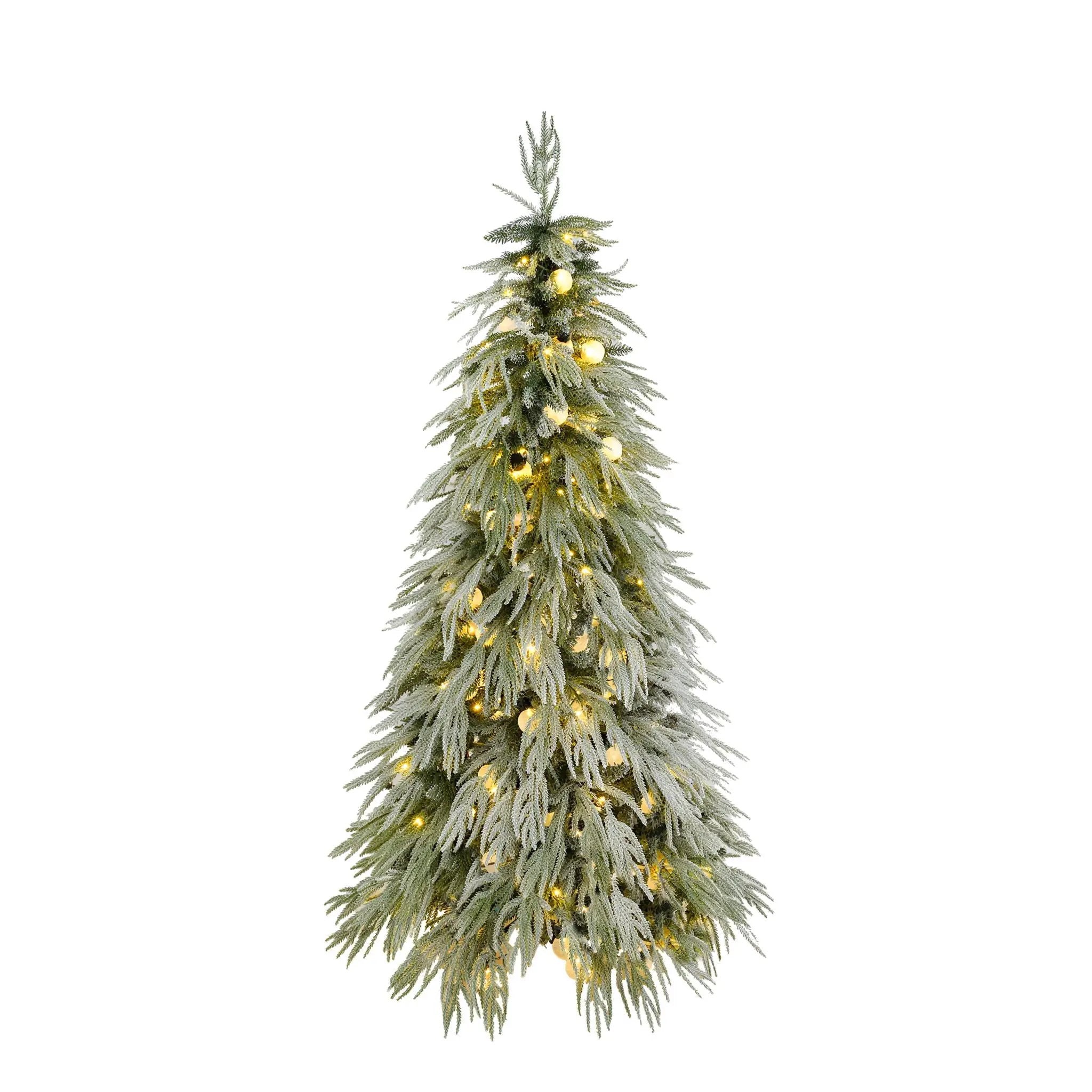 Snow Flocked Christmas Tree With LED Lights by HouseOfZazla