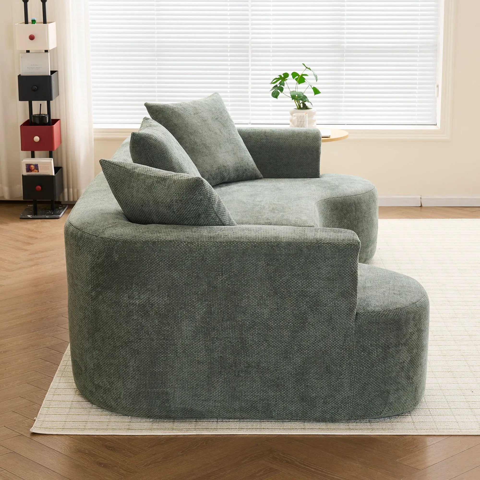 Modern Style Ultra Smooth Curved Sofa With 3 Pillows by HouseOfZazla