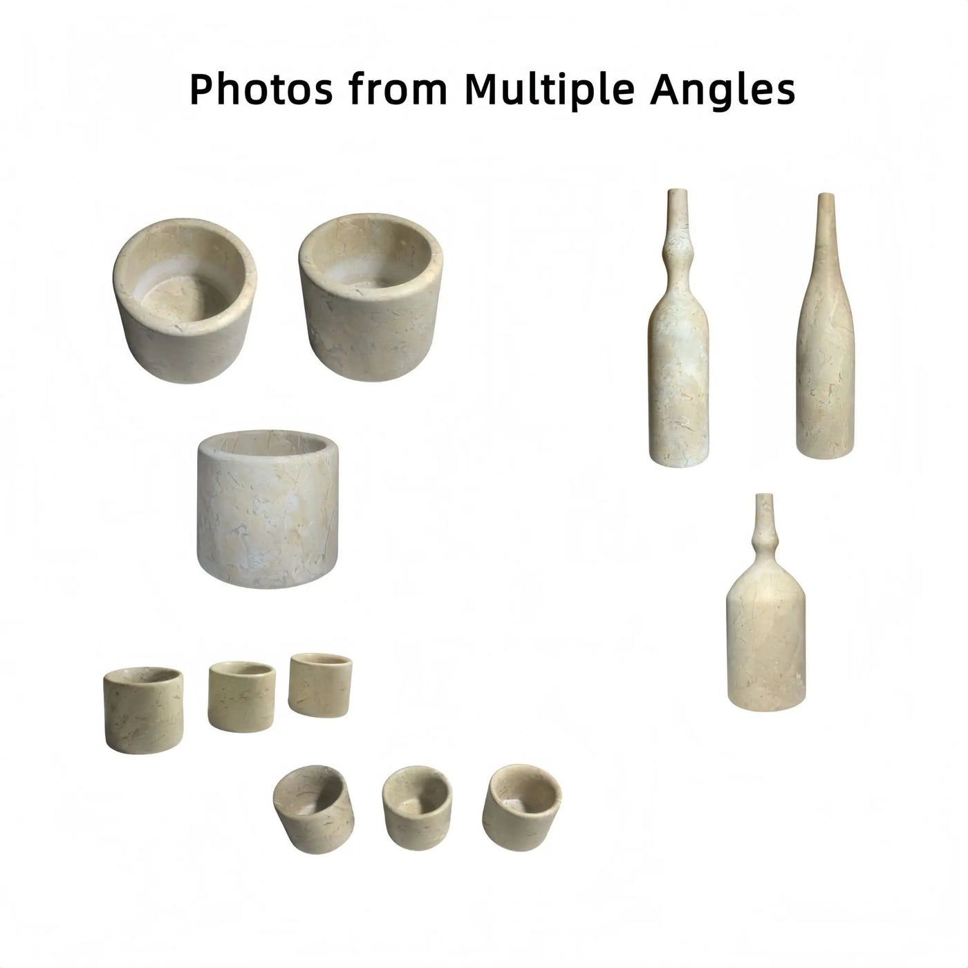 7 Pieces Luxury Natural Marble Living Room Accessories Set by HouseOfZazla