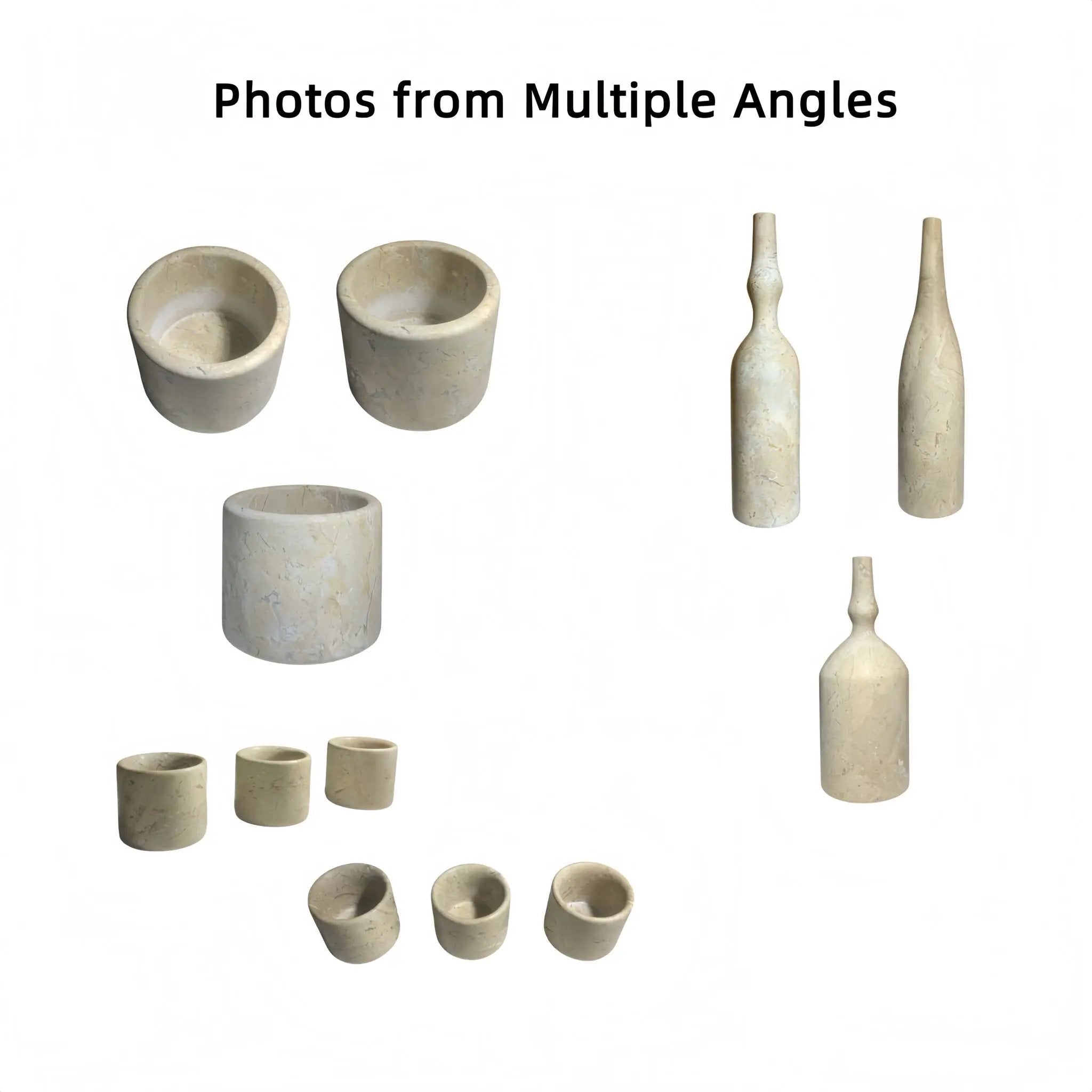 7 Pieces Luxury Natural Marble Living Room Accessories Set by HouseOfZazla