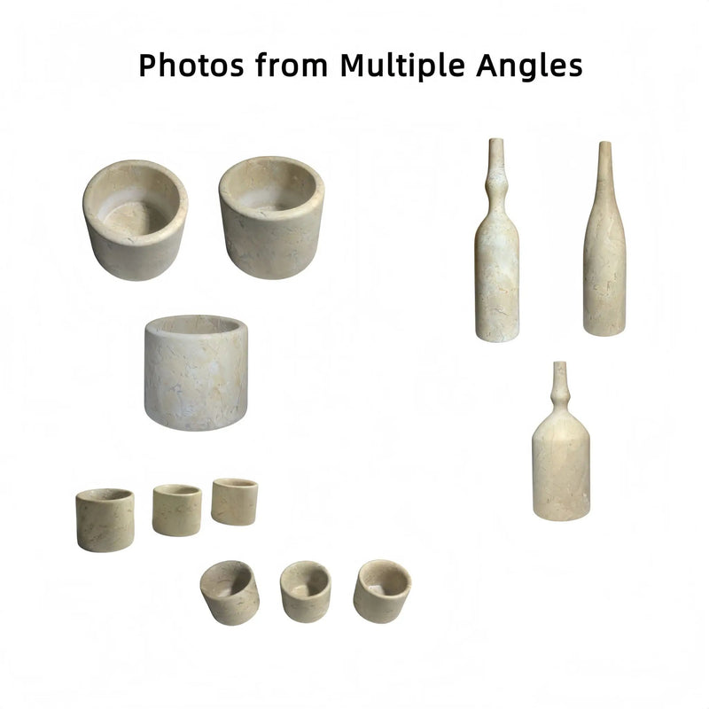 7 Pieces Luxury Natural Marble Living Room Accessories Set by HouseOfZazla