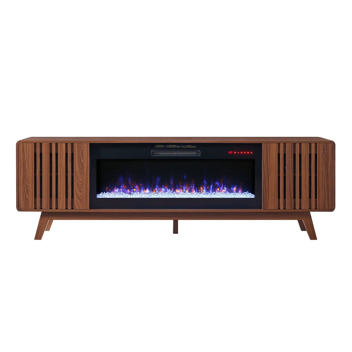 78 Inch Mid-Century Modern Electric Fireplace TV Stand, photo 3 of 10