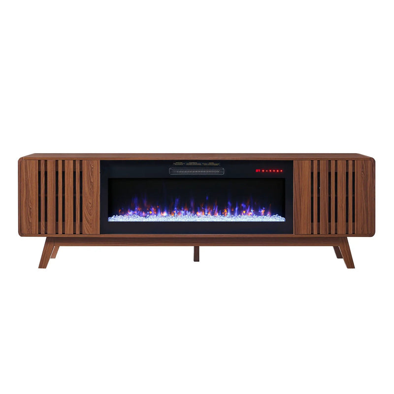 78 Inch Mid-Century Modern Electric Fireplace TV Stand, photo 3 of 10