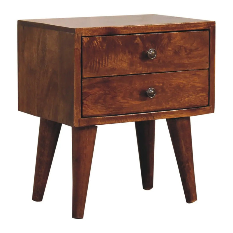 Mini Modern Bedside Table - Chestnut by HouseOfZazla