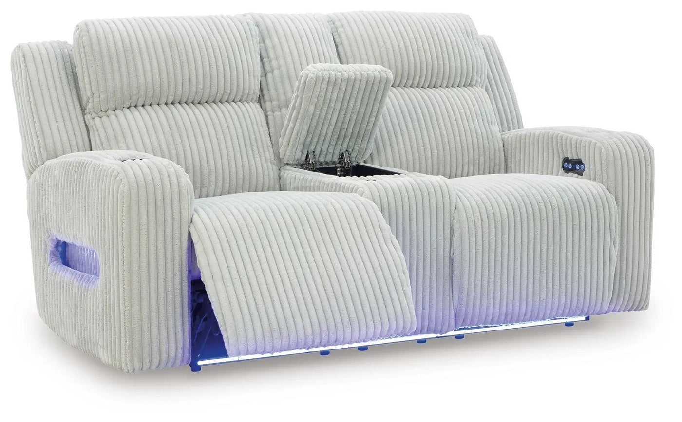 Forest Lake - Power Reclining Loveseat With Console / Adj Headrest by Unique Piece Furniture