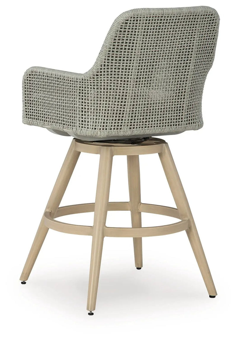Seton Creek - Barstool With Cushion (Set of 2) - Beige / Gray by Unique Piece Furniture