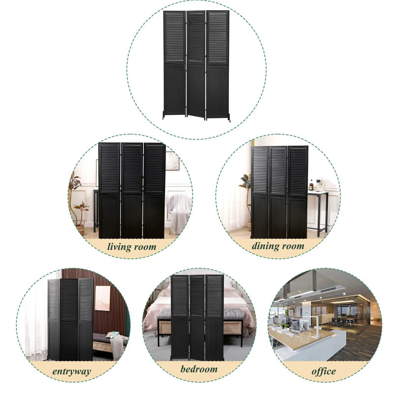 Rustic 3 Panel Room Dividers And Folding Privacy Screen by HouseOfZazla