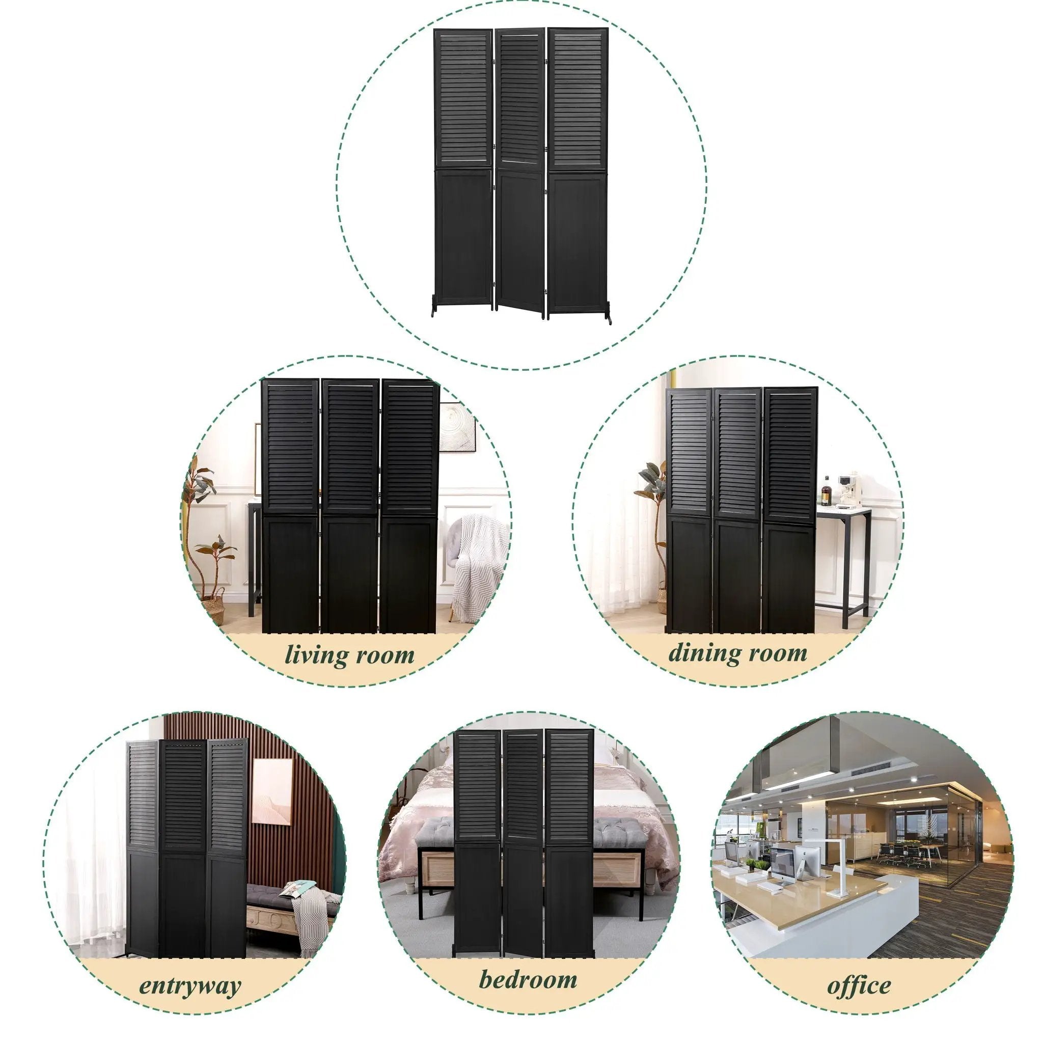Rustic 3 Panel Room Dividers And Folding Privacy Screen by Unique Piece Furniture
