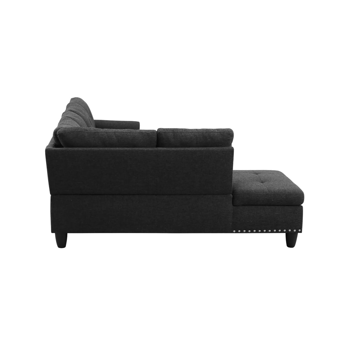 Reversible L-Shaped Sectional Couch with Storage Ottoman, Tufted by HouseOfZazla