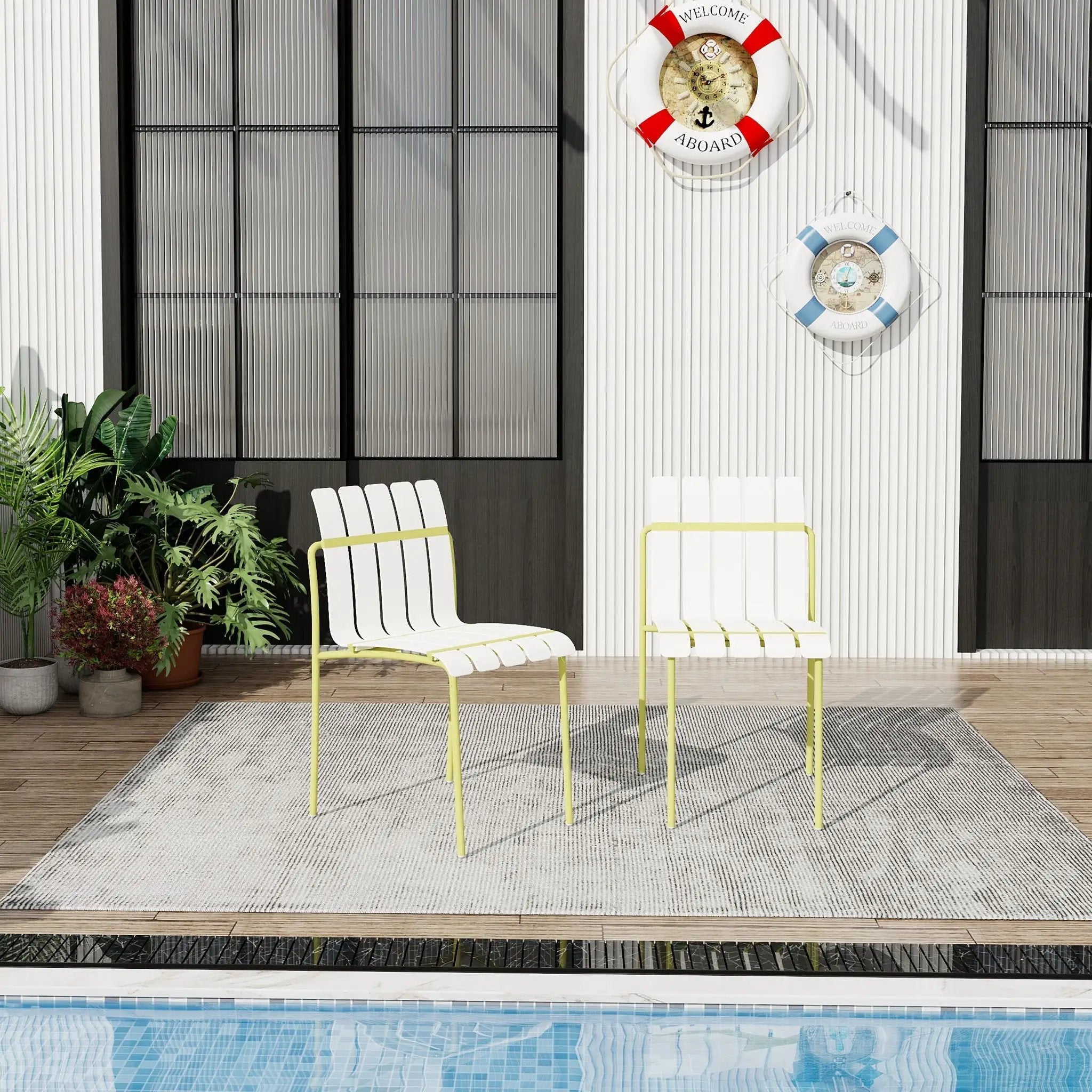 4 Piece Set Of Modern Color Block Designed Single Chairs by HouseOfZazla