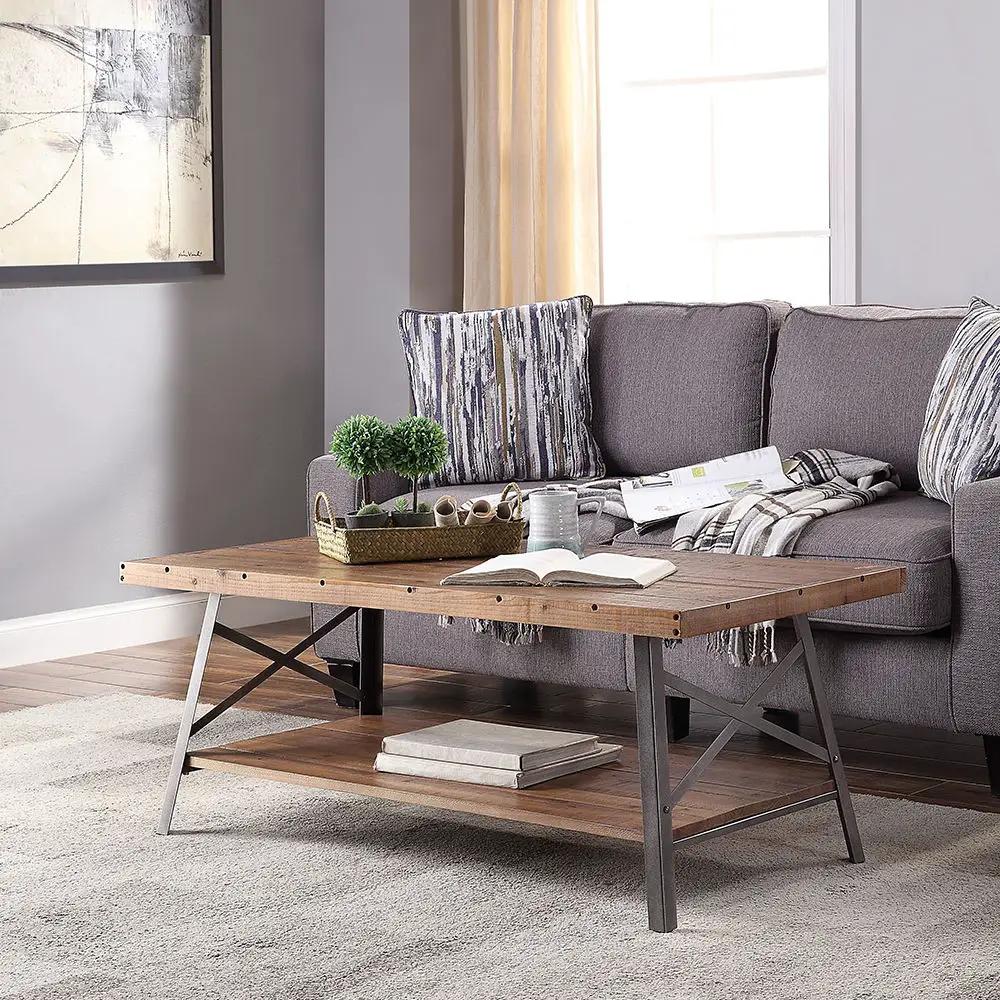 Ikram - Coffee Table - Weathered Oak & Sandy Black by Unique Piece Furniture