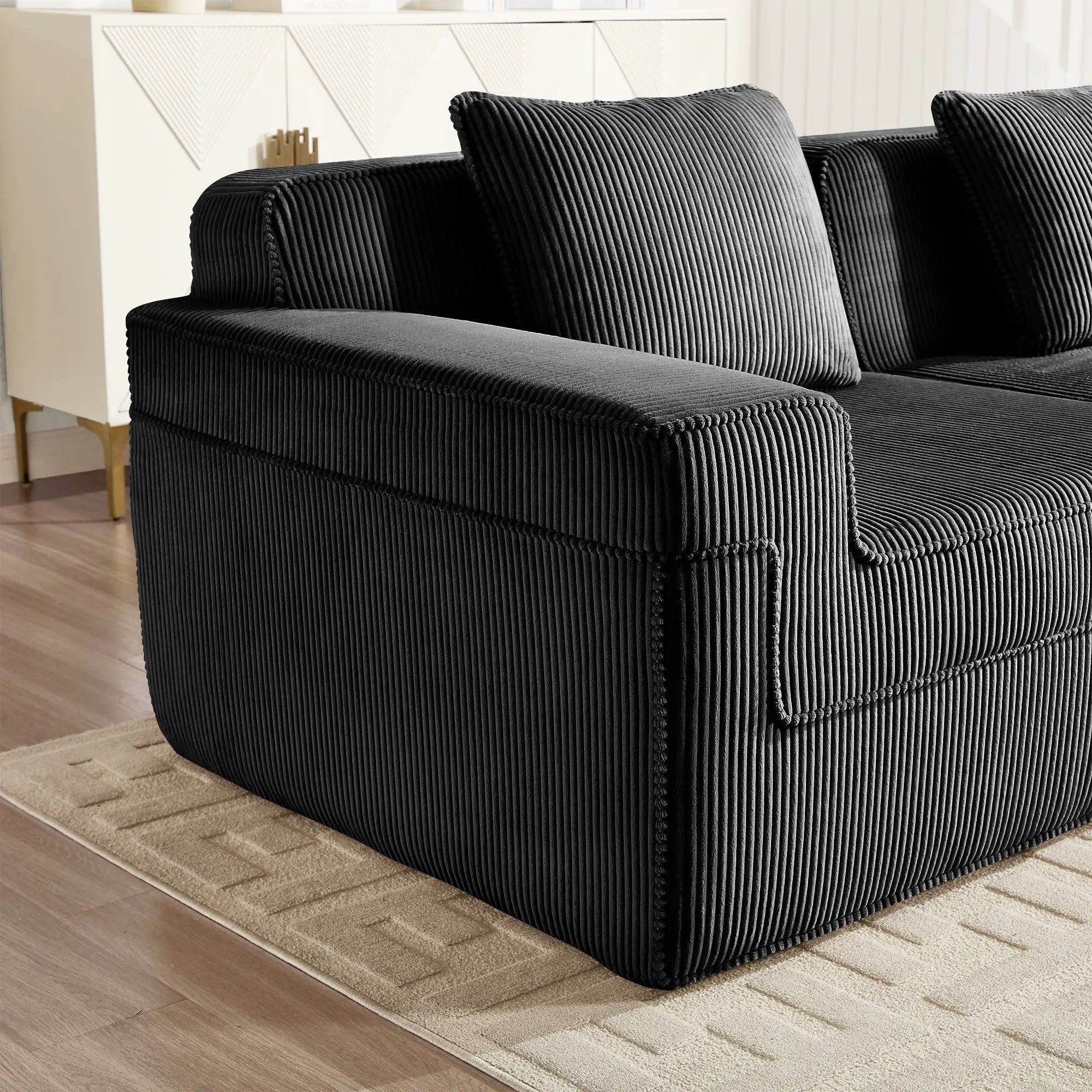 Armless Sofa With Pillow Corduroy by HouseOfZazla