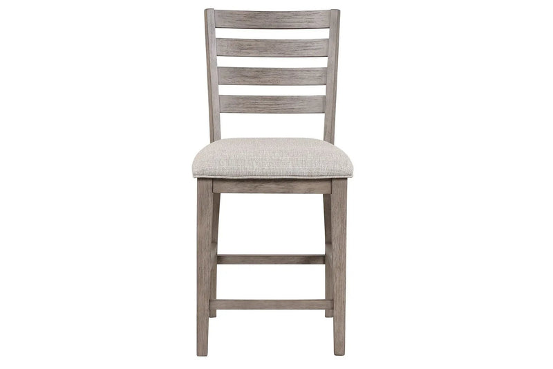 Counter Side Dining Stool With Ladder Back (Set of 2) - Gray by Unique Piece Furniture