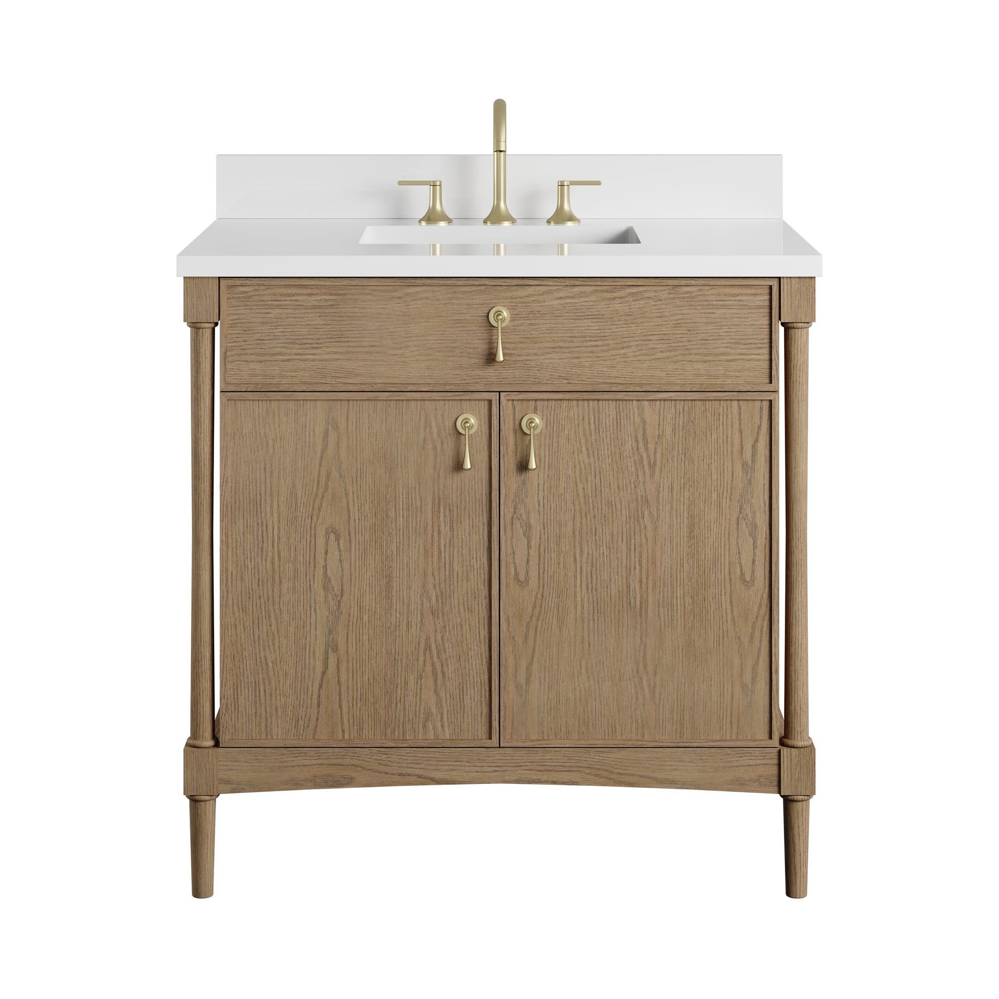 James Martin Kinnsden 36" Single Bathroom Vanity, Weathered Oak, view 30