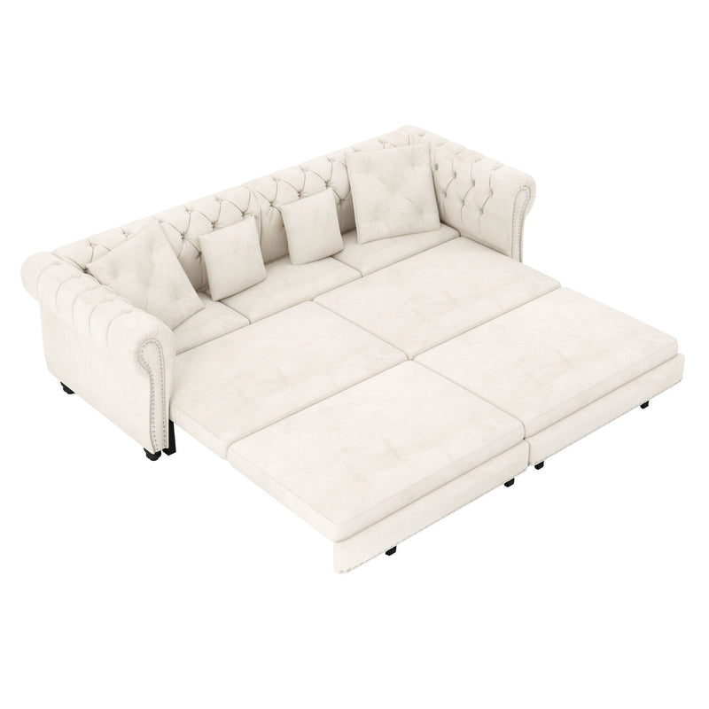 3 In 1 Convertible Sleeper Sofa Bed With Movable Ottoman by HouseOfZazla