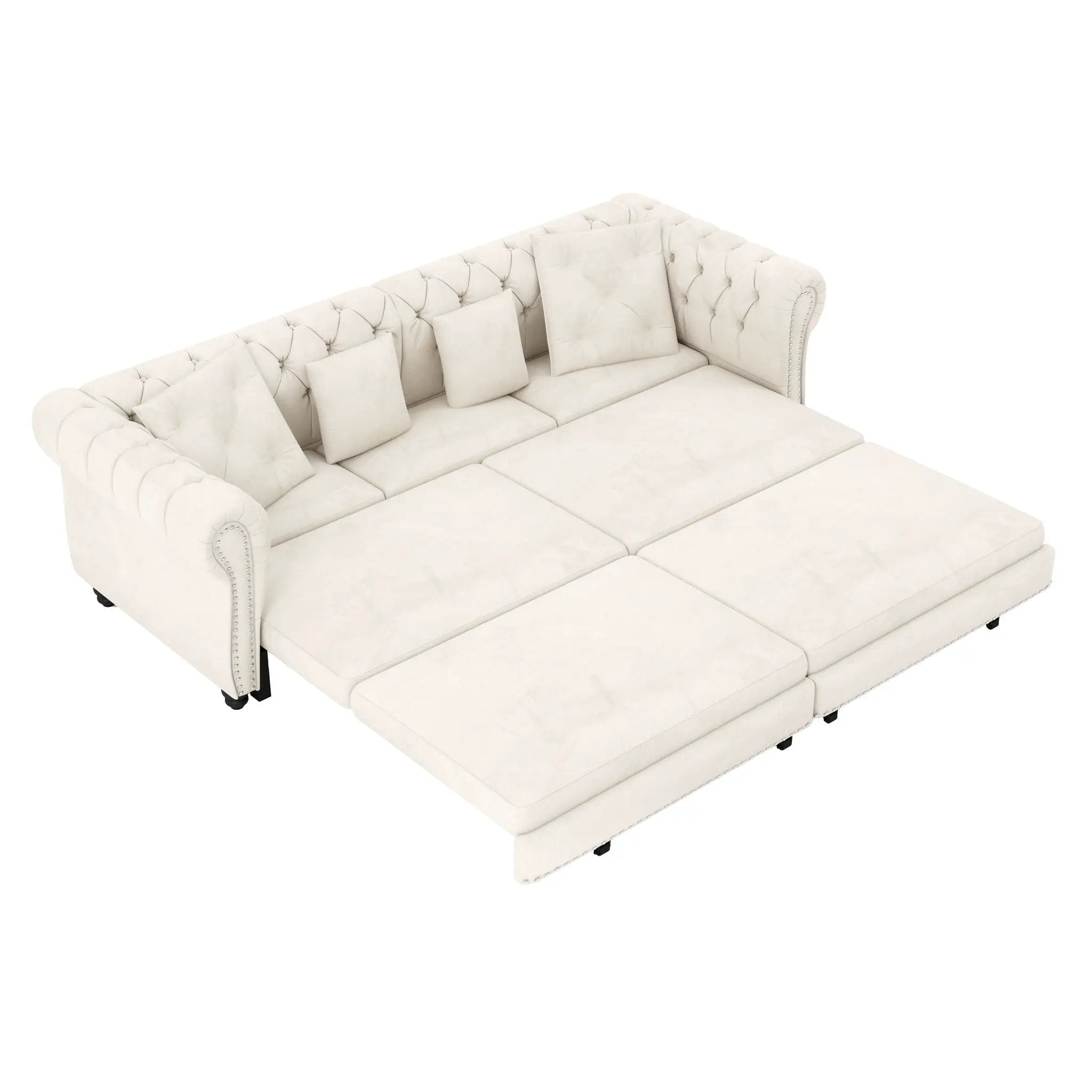 3 In 1 Pull Out Convertible Sleeper Sofa Bed, King Size, Chaise Lounge