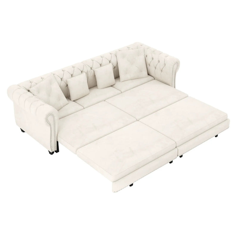 3 In 1 Pull Out Convertible Sleeper Sofa Bed, King Size, Chaise Lounge