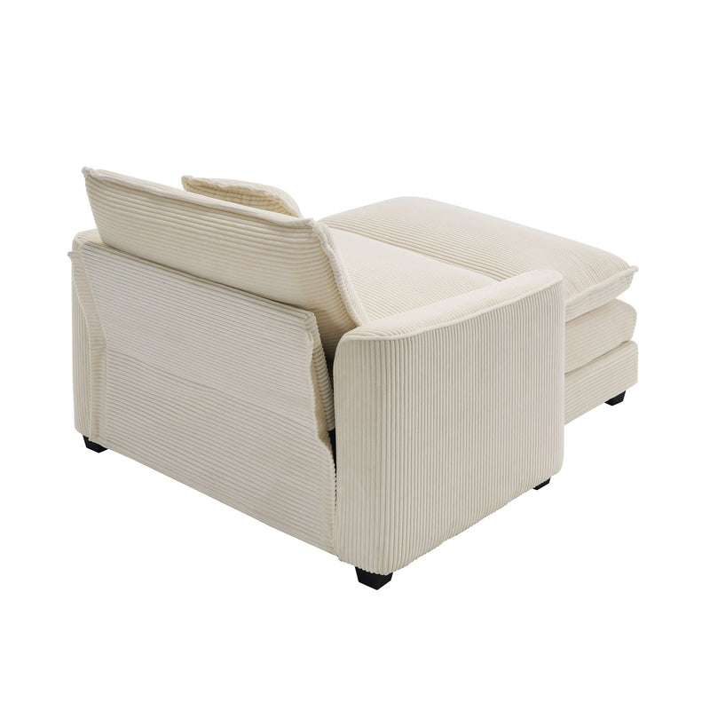 Classic Modern Comfortable Single Chair Deep Seat Sofa With Footstool by HouseOfZazla