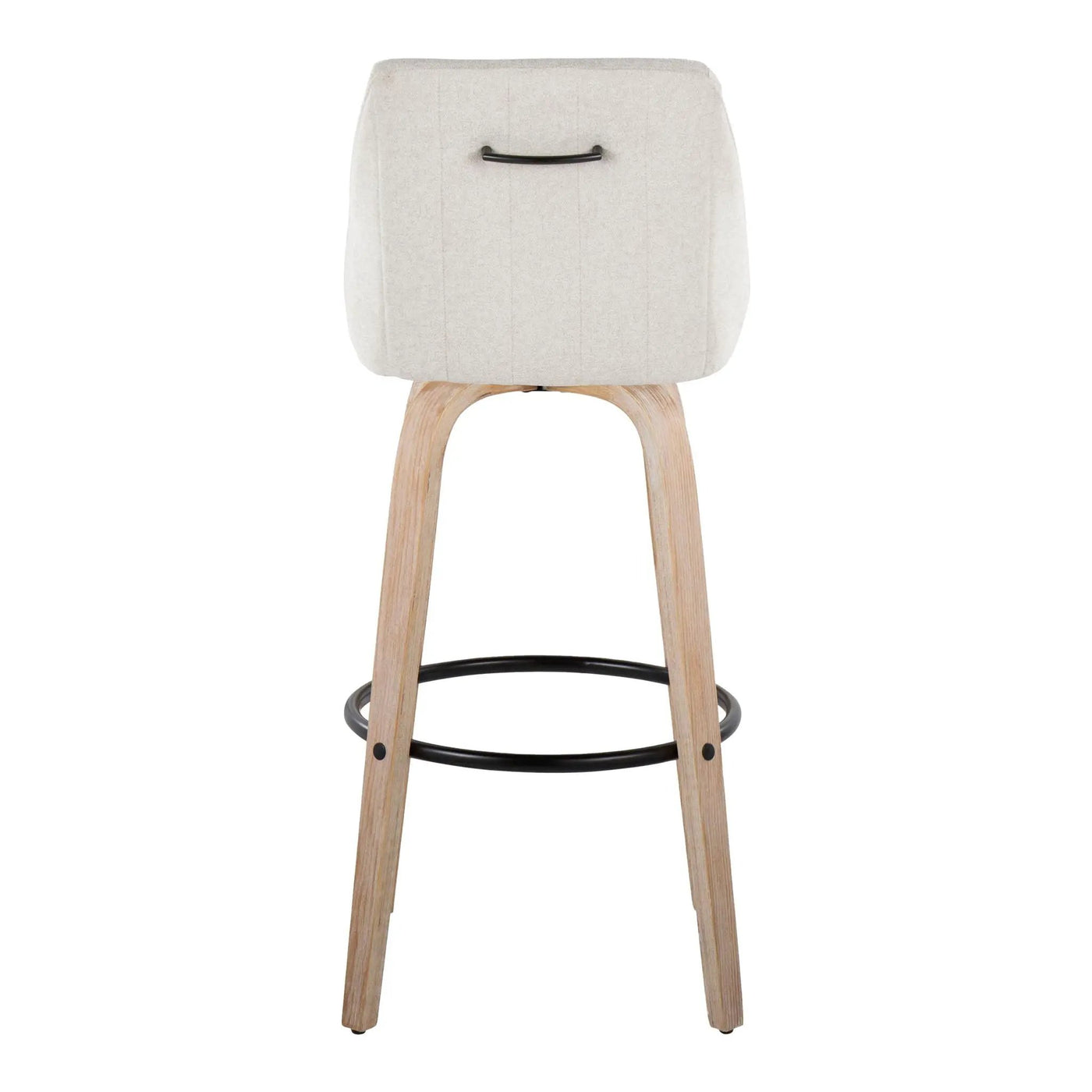 Hannah - Transitional Fixed Height Barstool With Swivel With Round Footrest (Set of 2) by HouseOfZazla