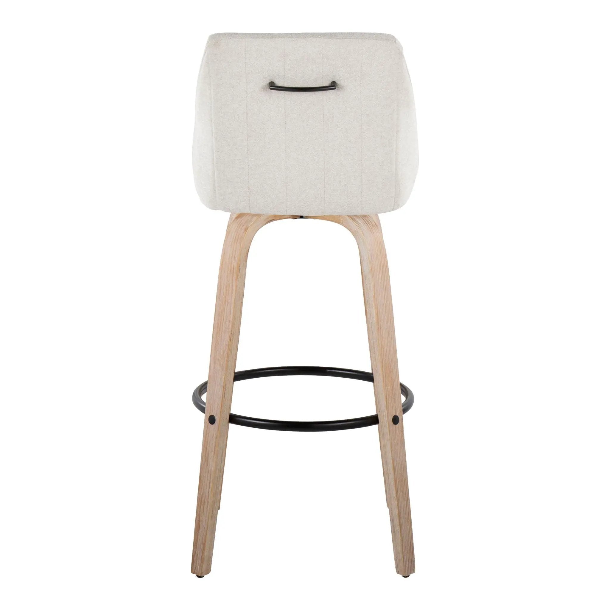 Hannah - Transitional Fixed Height Barstool With Swivel With Round Footrest (Set of 2) by Unique Piece Furniture