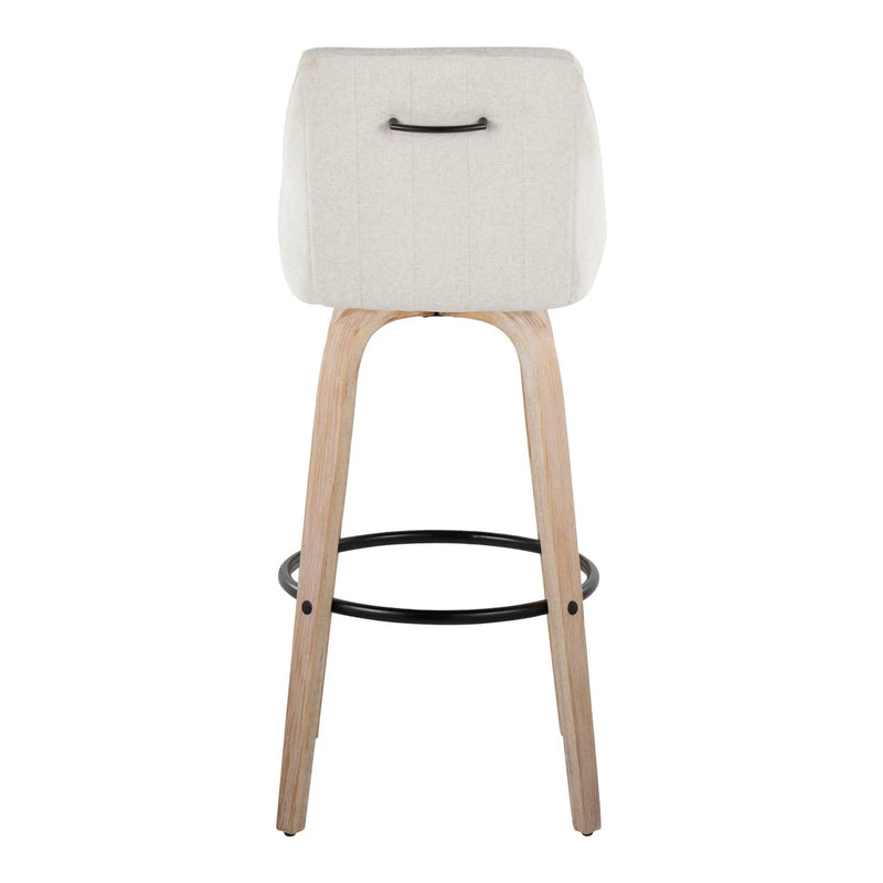 Hannah - Transitional Fixed Height Barstool With Swivel With Round Footrest (Set of 2) by Unique Piece Furniture