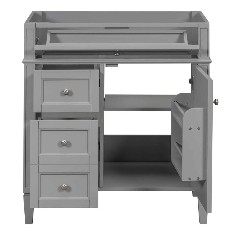 Bathroom Vanity With 2 Drawers And Tip-Out Drawer, Storage Cabinet by Unique Piece Furniture