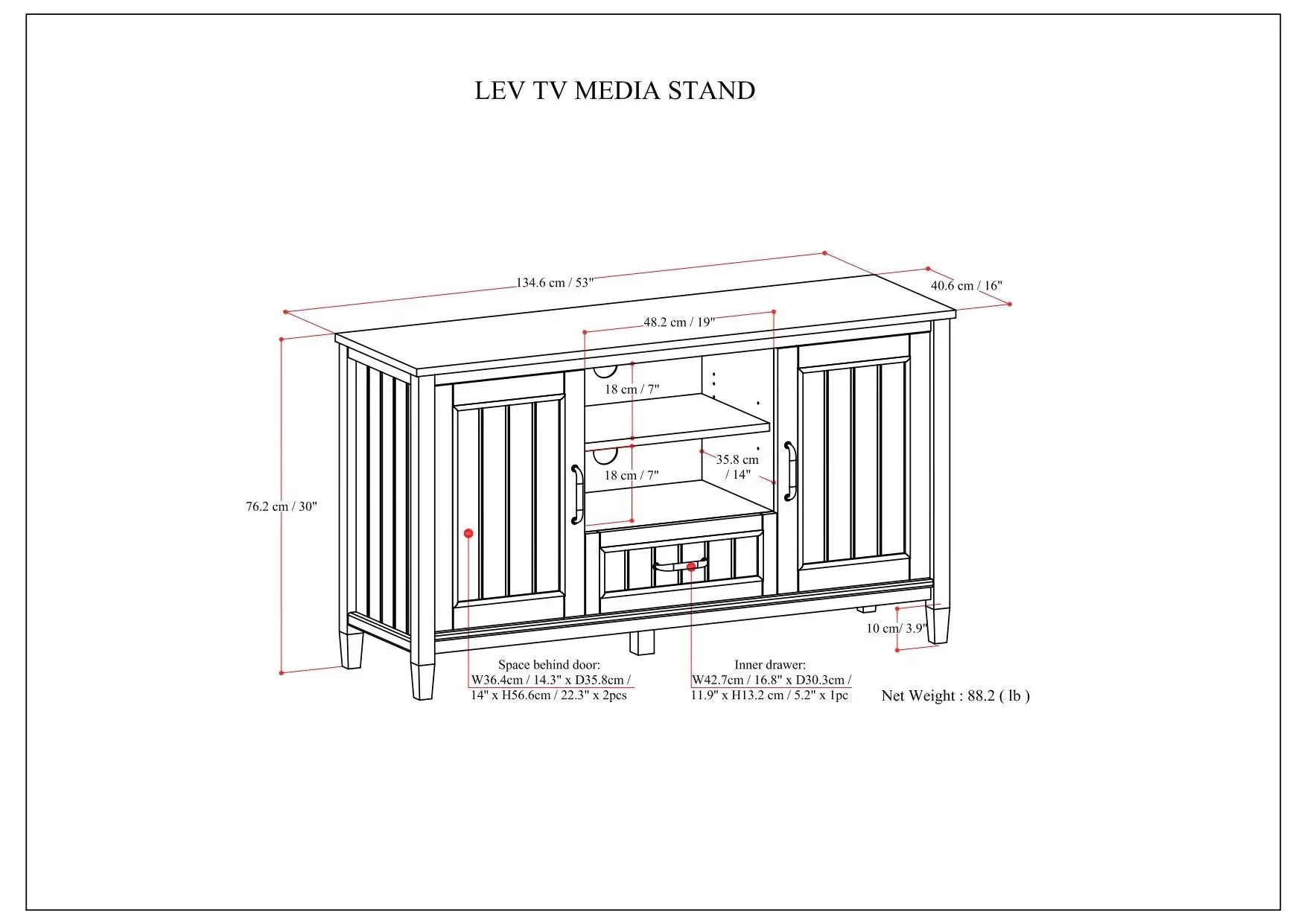 Lev - TV Media Stand - Smoky Brown by HouseOfZazla
