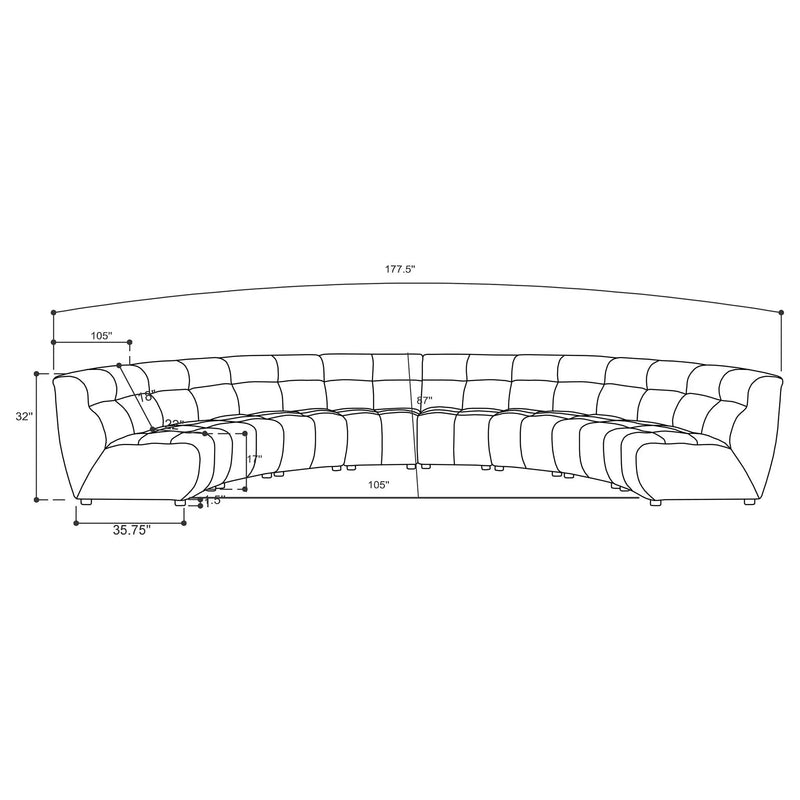 Sycamore - 8 Piece Upholstered Sectional Sofa With Curved Design - Ivory by HouseOfZazla