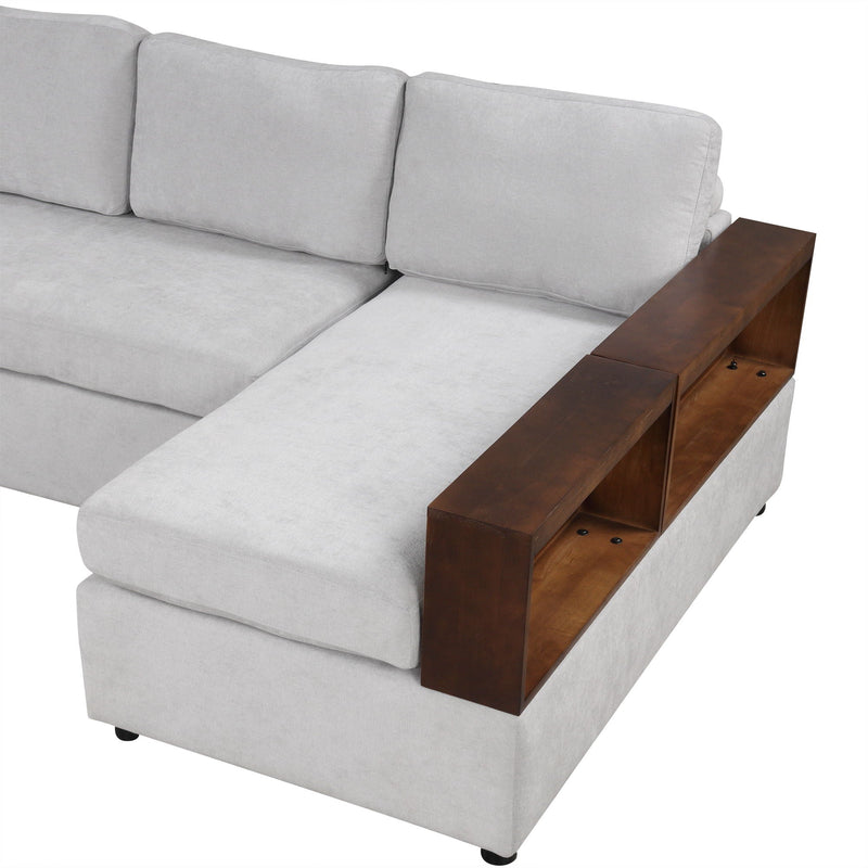 Sectional Sofa Upholstered Sofa Couch With Reversible Armrests For Living Room by HouseOfZazla