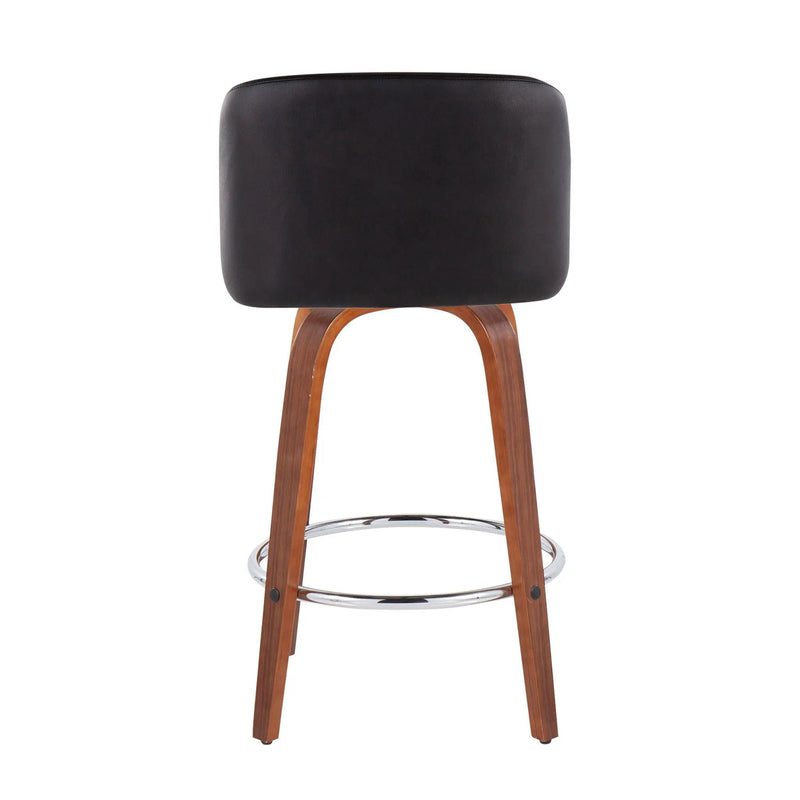 Toriano - Mid-Century Modern Fixed Height Counter Stool With Round Footrest (Set of 2) by Unique Piece Furniture