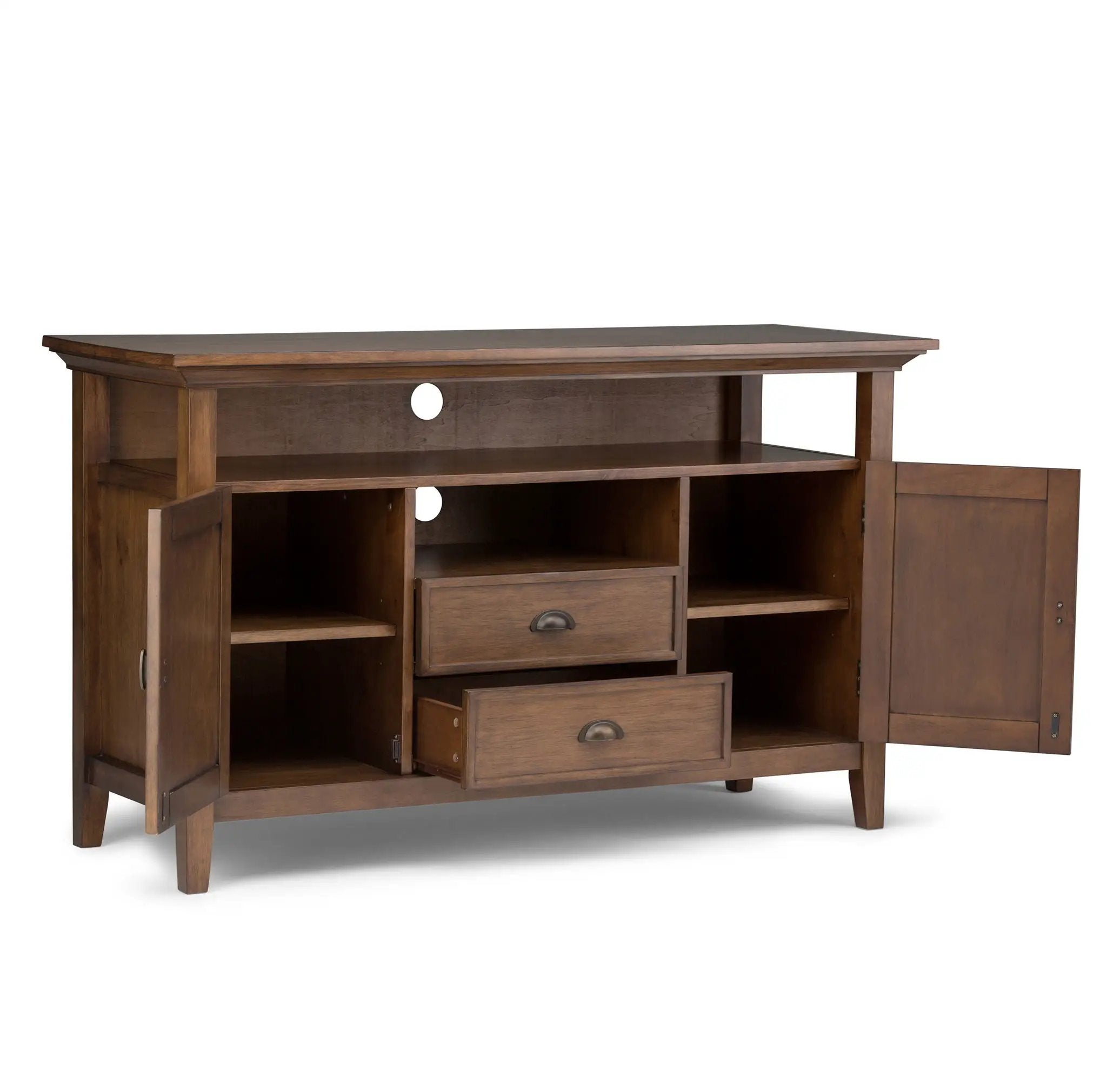 Redmond - Tall TV Media Stand - Rustic Natural Aged Brown by Unique Piece Furniture