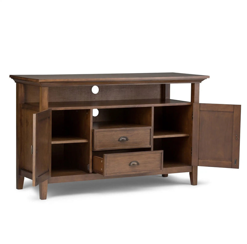 Redmond - Tall TV Media Stand - Rustic Natural Aged Brown by HouseOfZazla