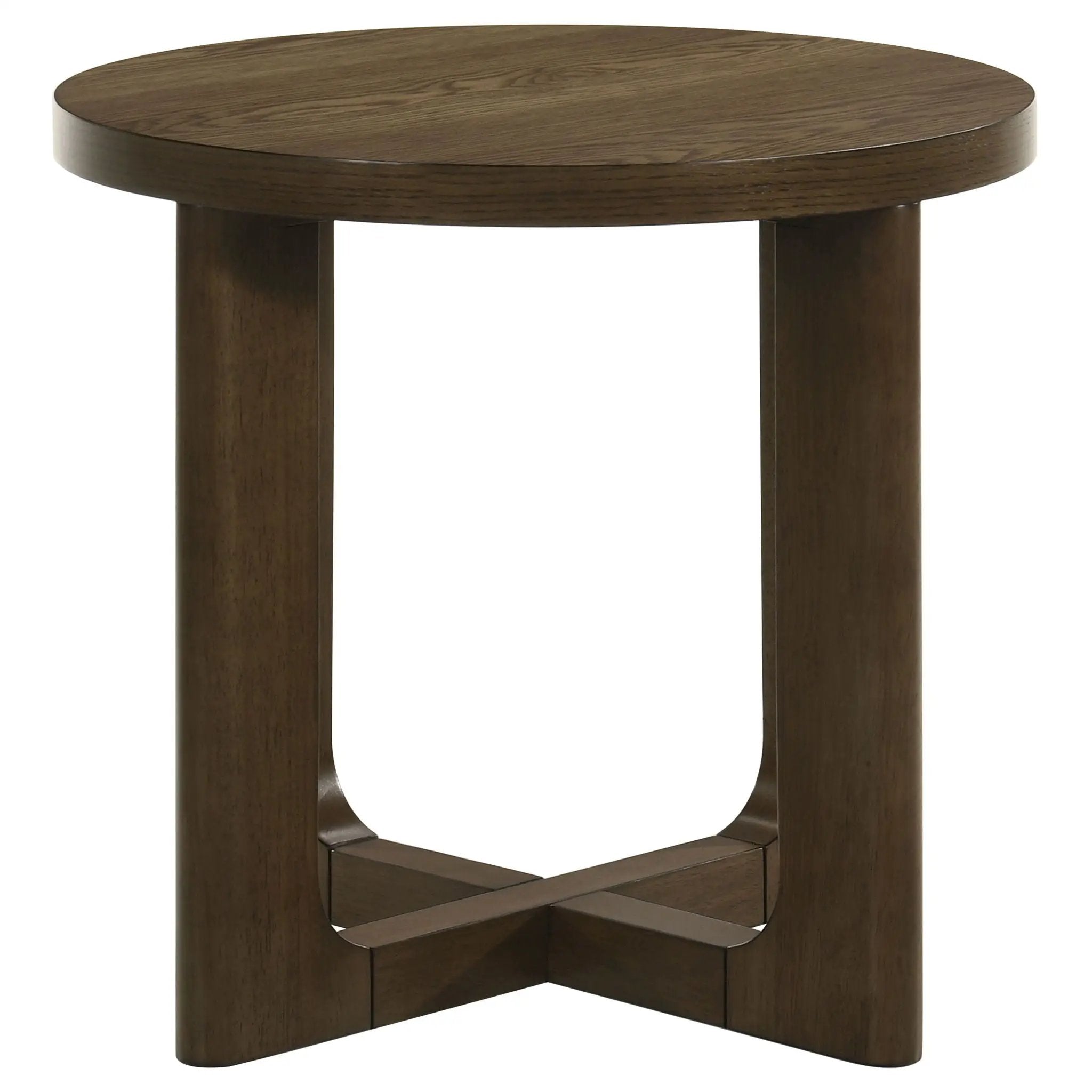 Kessler 3-piece Round Sculptural Wood Coffee Table Set Brown by Unique Piece Furniture