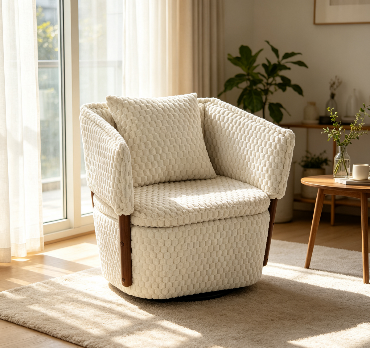Mid Century Modern Accent Chair with Solid Wood Frame by HouseOfZazla